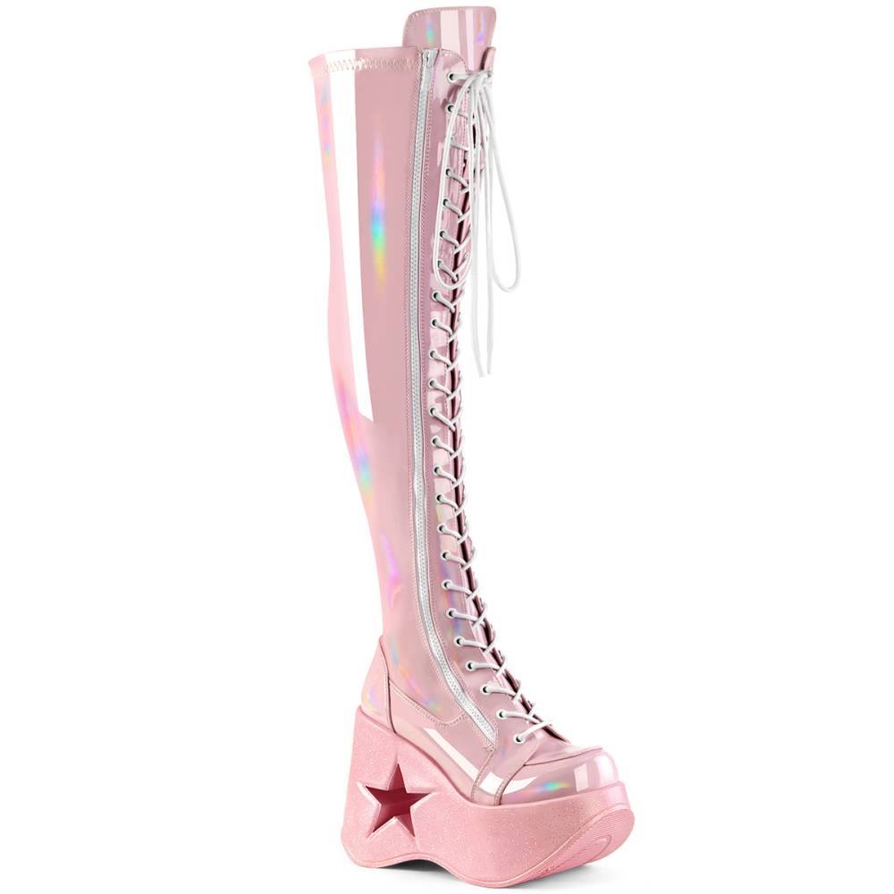 DemoniaCult - DYNAMITE300 Bottes cuissardes à plateforme - Rose Product image
